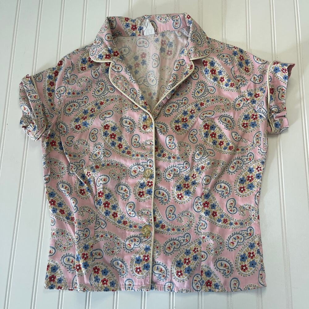 BedHead Paisley Print Floral Pajama Top Only Lounge Sleep Womens Small